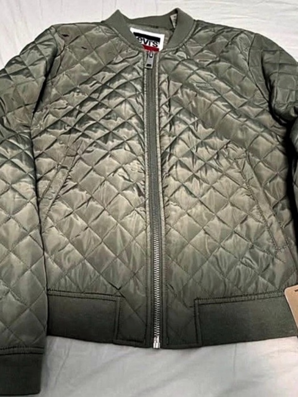Levi's Diamond Quilted Bomber Jacket Sea Green, XL